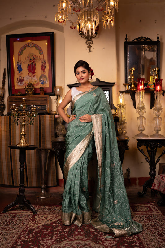 Saree Sea Green
